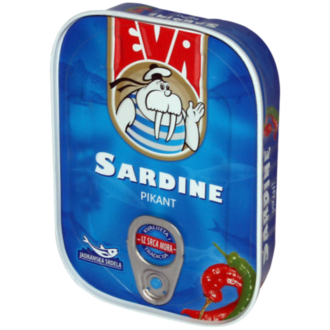 slide 1 of 1, Podravka Eva Sardines Hot, 115 gram