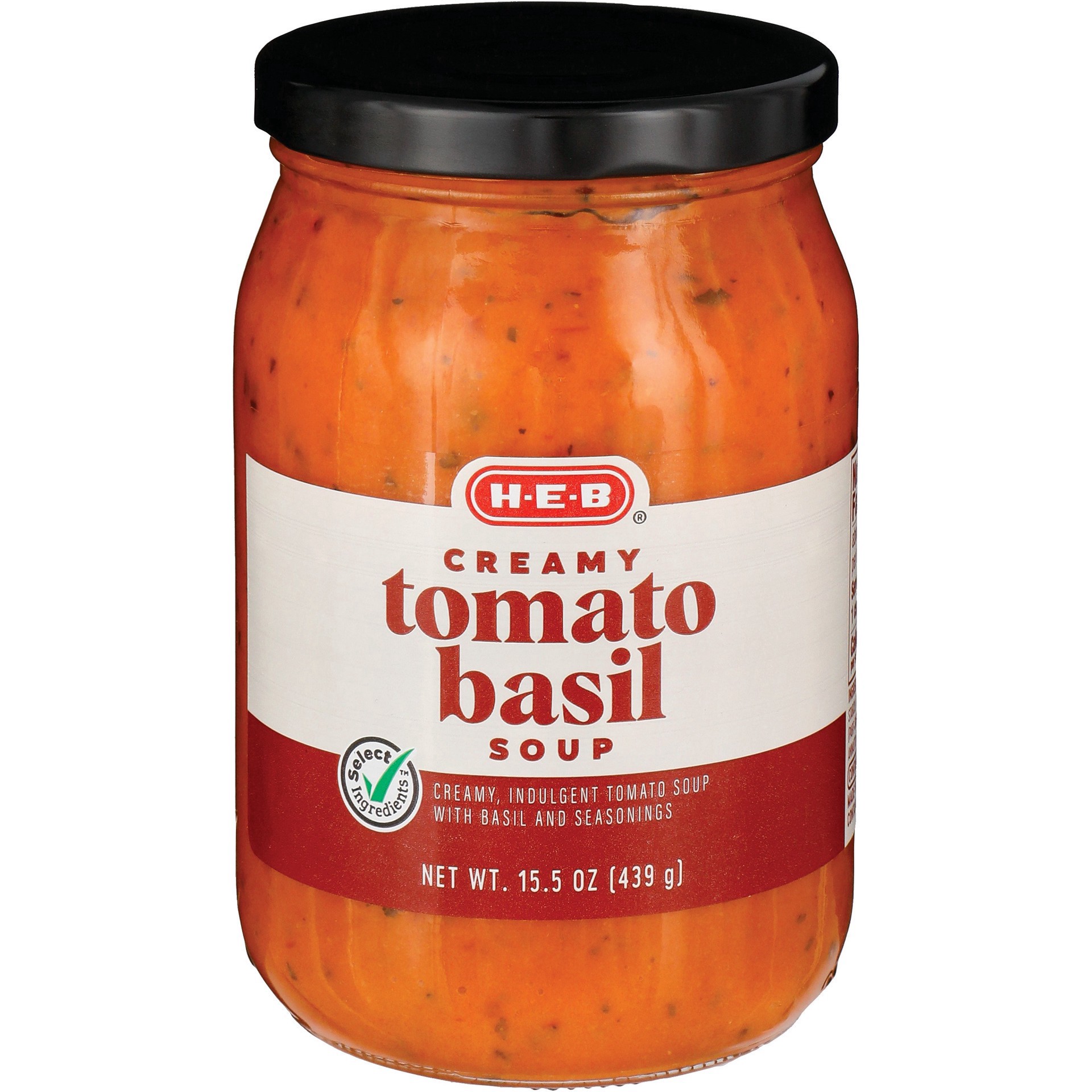 slide 1 of 1, H-E-B Indulgent Creamy Tomato Basil Soup, 15.5 oz