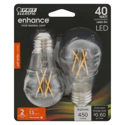 Feit Electric Enhance 5 Watts LED Clear Soft White Bulbs, 2 ea