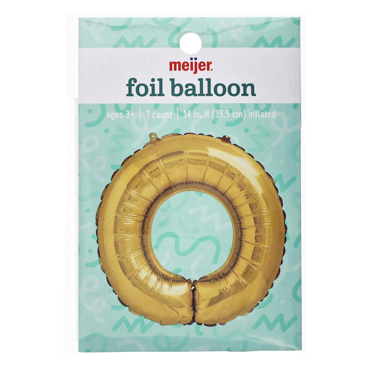 slide 1 of 1, Meijer Foil Balloon, Letterr O, 14 in, 1 ct