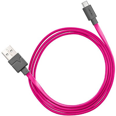 slide 1 of 1, Ventev Type C Cable Pink, 3 ft