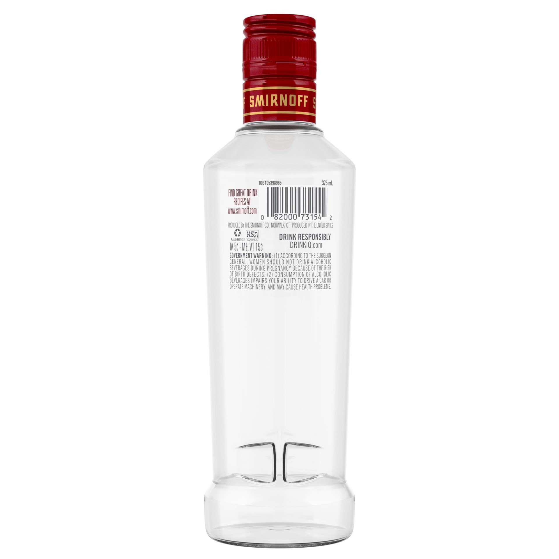 slide 4 of 4, Smirnoff Cherry (Vodka Infused With Natural Flavors), 375 mL Glass Bottle, 375 ml