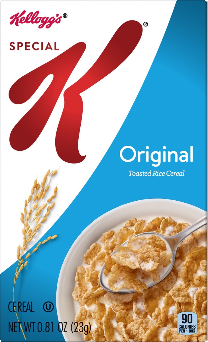 slide 3 of 7, Special K Kellogg's Special K Breakfast Cereal, 11 Vitamins and Minerals, Made with Folic Acid, B Vitamins and Iron, Original, 0.81oz Box, 1 Box, .81 oz