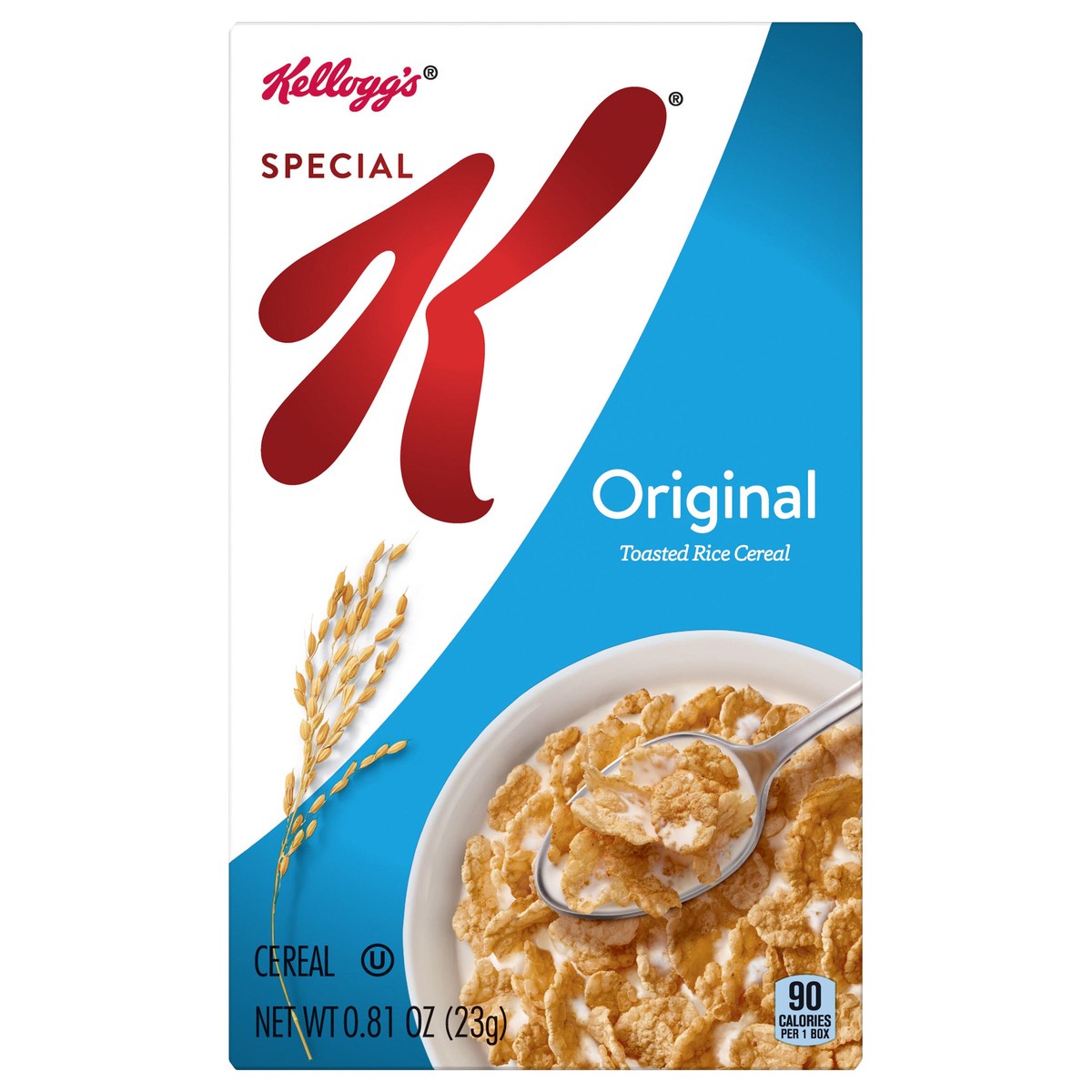 slide 1 of 7, Special K Kellogg's Special K Breakfast Cereal, 11 Vitamins and Minerals, Made with Folic Acid, B Vitamins and Iron, Original, 0.81oz Box, 1 Box, .81 oz