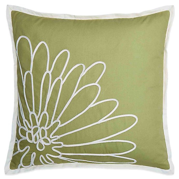 slide 1 of 1, Bridge Street Spring Dahlia Square Throw Pillow - Green, 1 ct