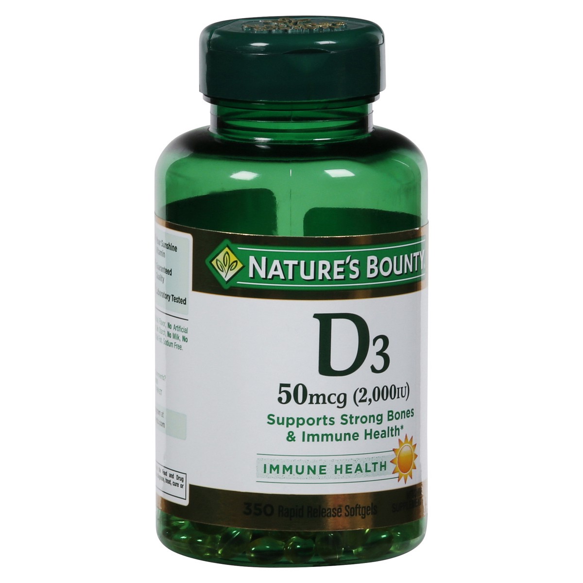 slide 9 of 9, Nature's Bounty 50 mcg Vitamin D3 350 Rapid Release Softgels, 350 ct