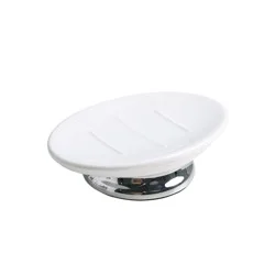 Havenstay Ceramic Soap Dish, White & Chrome