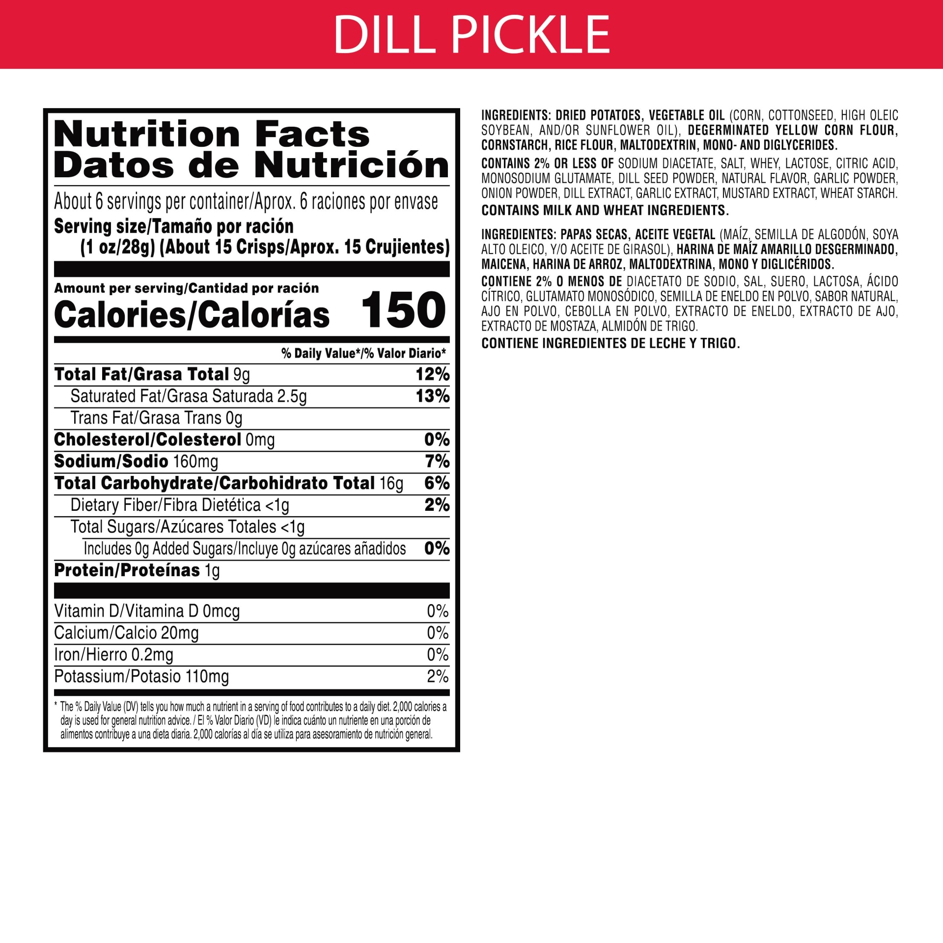 slide 3 of 6, Pringles Potato Crisps Chips, Lunch Snacks, Dill Pickle, 5.5 oz