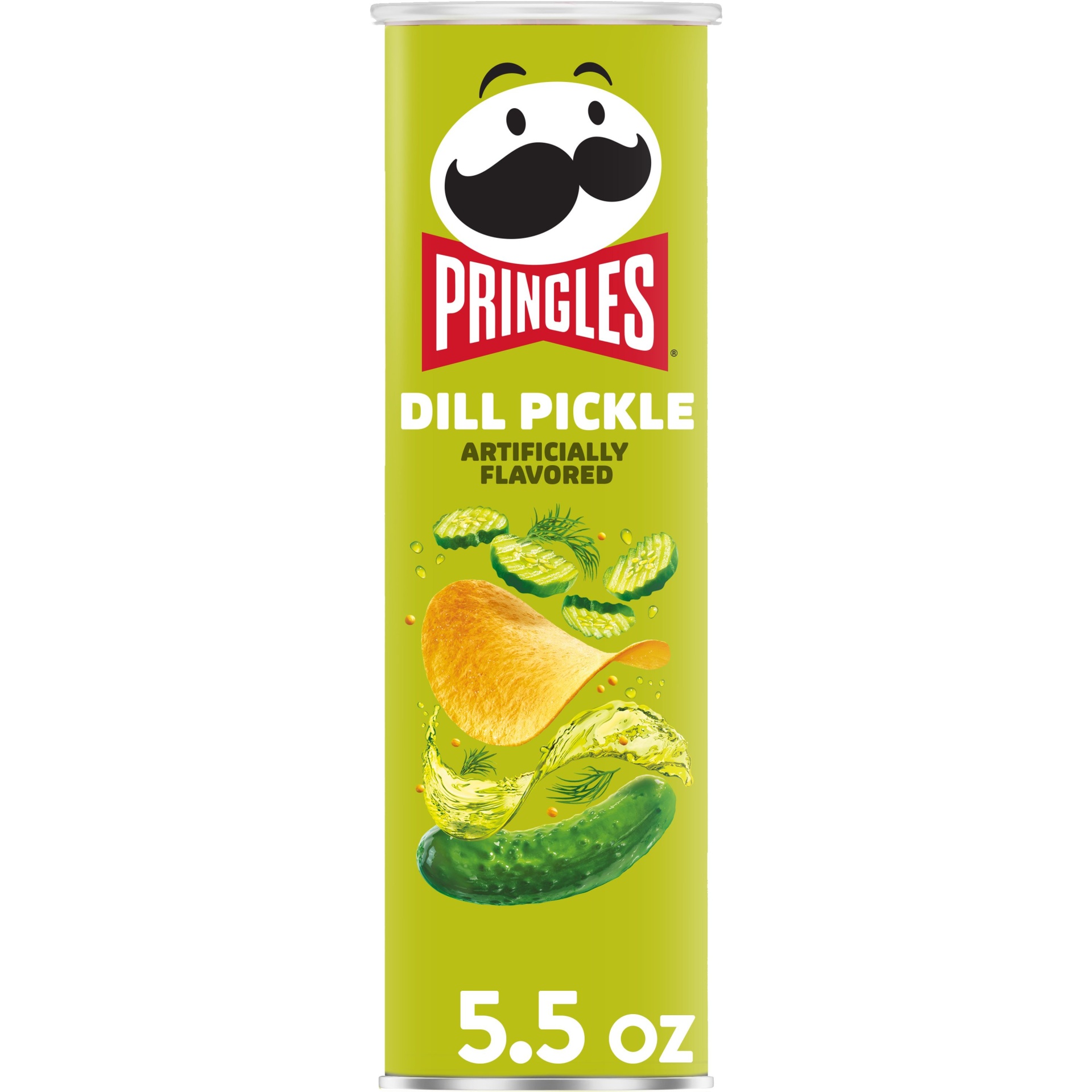 slide 1 of 6, Pringles Potato Crisps Chips, Lunch Snacks, Dill Pickle, 5.5 oz