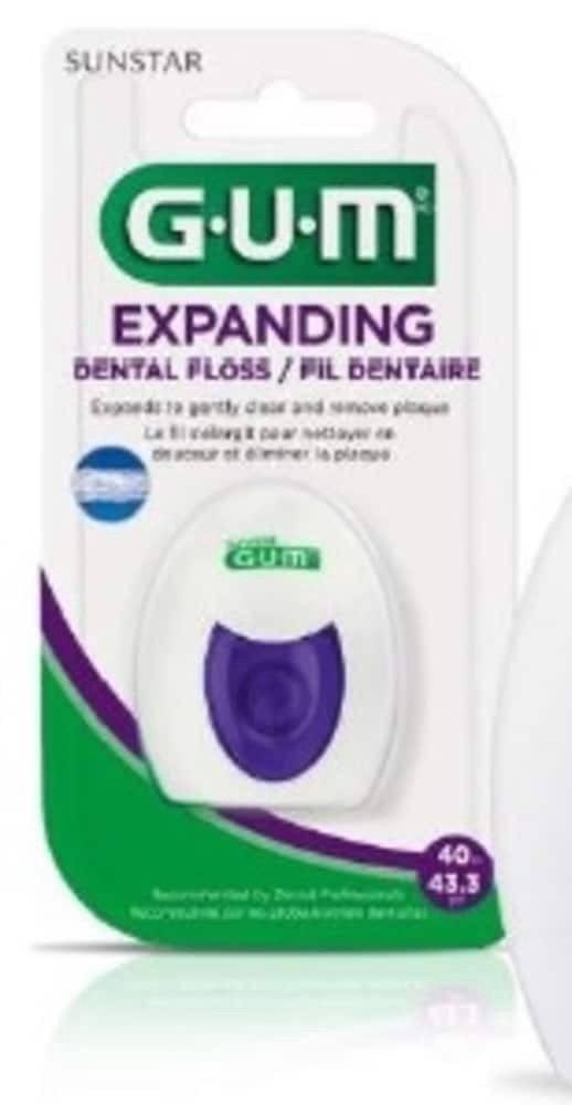 slide 1 of 3, G-U-M Dental Floss Expanding, 32.8 yd