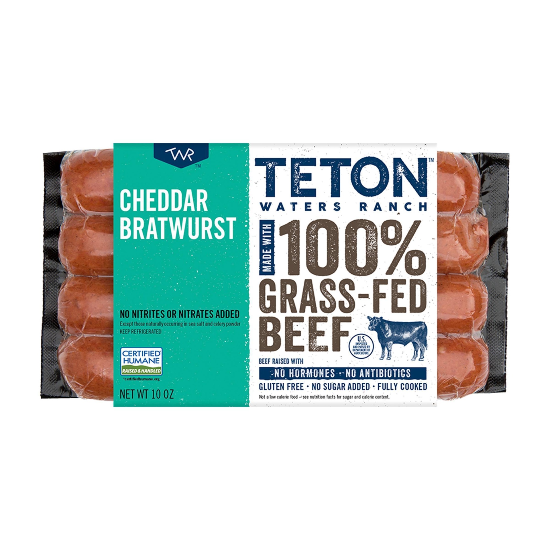 slide 1 of 3, Teton Waters Ranch Cheddar Bratwurst, 10 oz