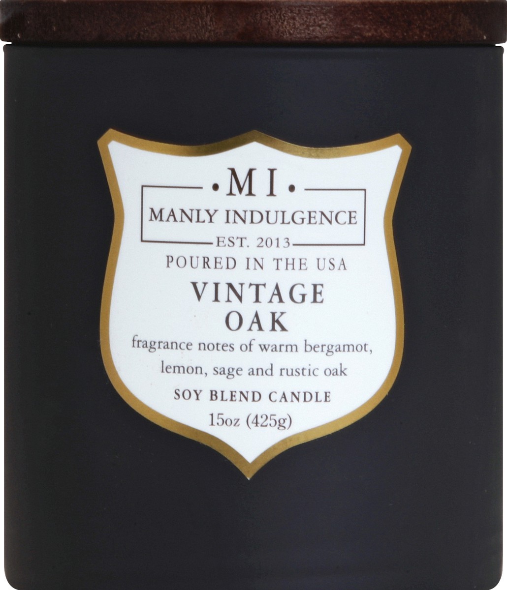 slide 1 of 3, Manly Indulgence Vintage Oak Scent Soy Blend Candle - Dark Gray, 16 oz