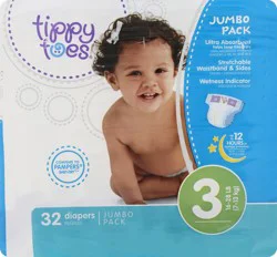 Tippy Toes Ultrafit Jumbo Size 3 Diapers