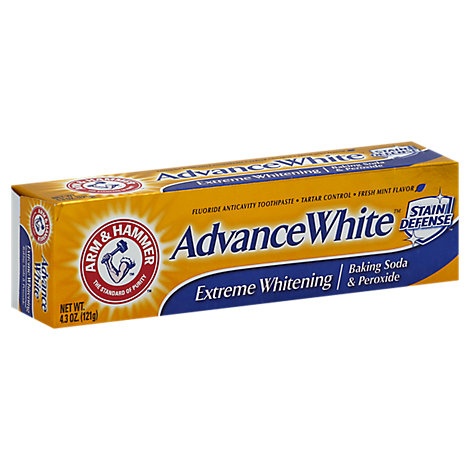 slide 1 of 1, Arm & Hammer Advance White Toothpaste Fluoride Anticavity Frosted Mint Flavor, 4.3 oz