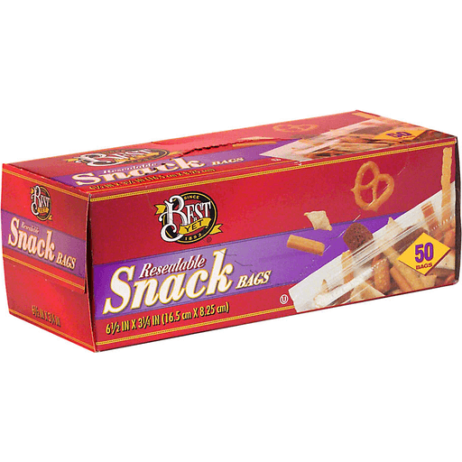 slide 1 of 1, Best Yet Snack Bag Reclosable, 50 ct