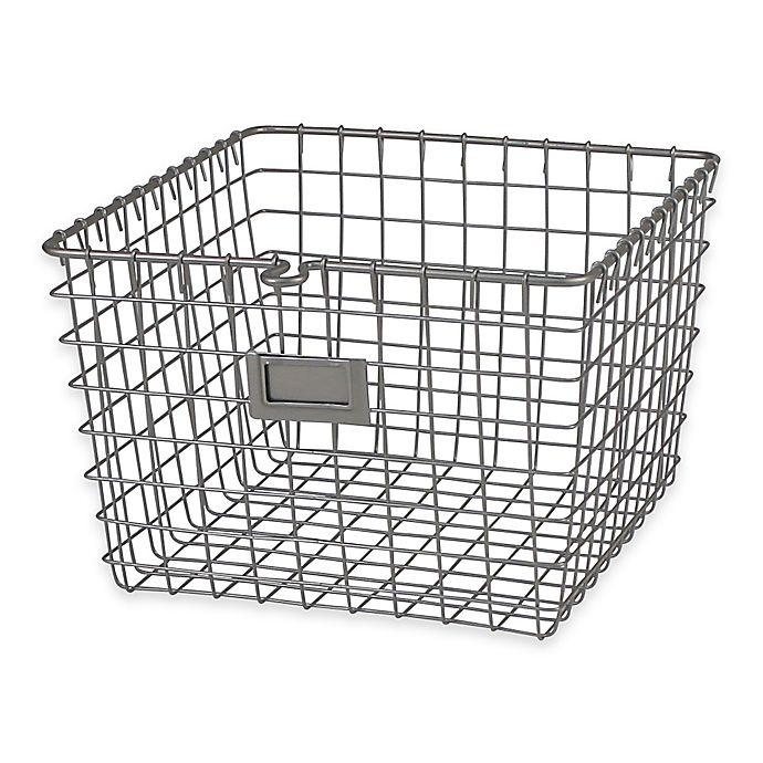 slide 1 of 1, Spectrum Medium Metal Wire Storage Basket - Satin Nickel, 1 ct