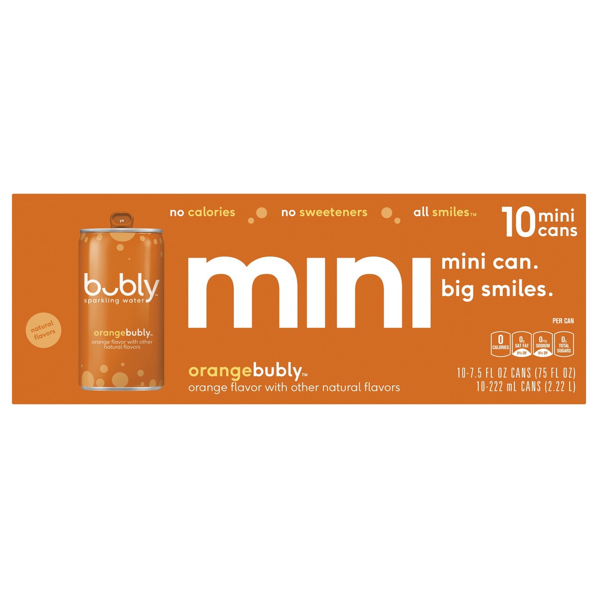 slide 1 of 4, bubly Mini Orange Sparkling Water 10 ea, 10 ct