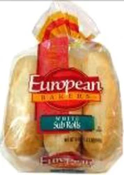 European Bakers White Sub Rolls