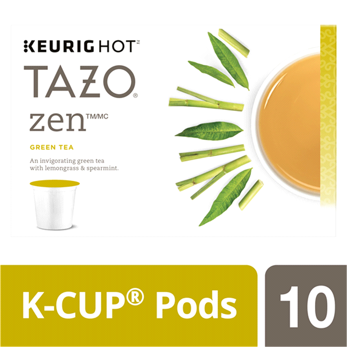 slide 1 of 1, Tazo Zen Green Tea K-Cup Pods, 10 ct; 0.14 oz