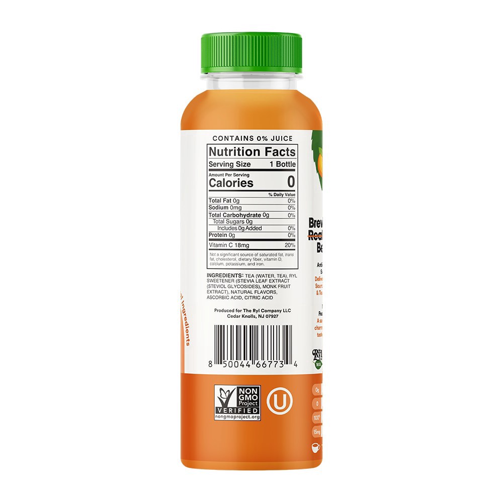 slide 2 of 5, The Ryl Company™ Peach Antioxidant Superblend Zero Sugar Iced Tea Bottle, 15.2 fl oz