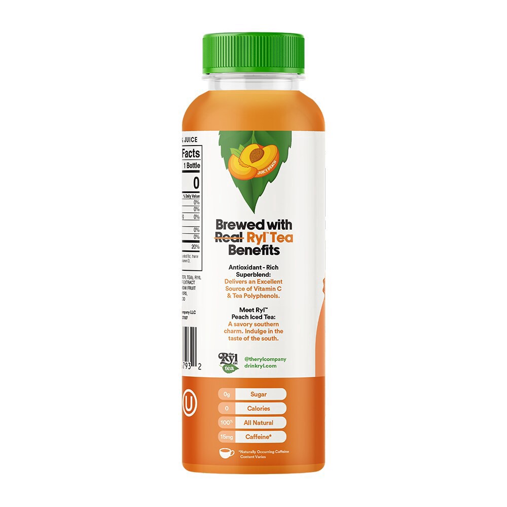 slide 5 of 5, The Ryl Company™ Peach Antioxidant Superblend Zero Sugar Iced Tea Bottle, 15.2 fl oz
