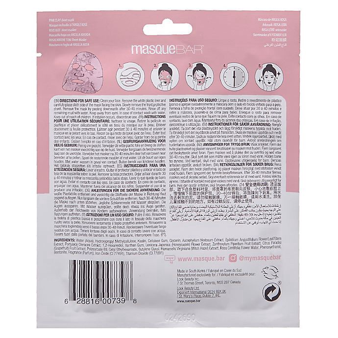 slide 2 of 3, Masque Bar masqueBAR Sheet Mask - Pink Clay, 1 ct