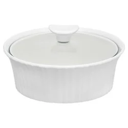 Corningware French WhiteRound Casserole with Glass Cover