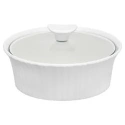 Corningware French WhiteRound Casserole with Glass Cover
