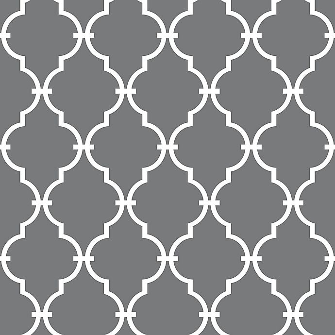 slide 2 of 10, RoomMates Modern Trellis Peel & Stick Wallpaper - Grey, 1 ct