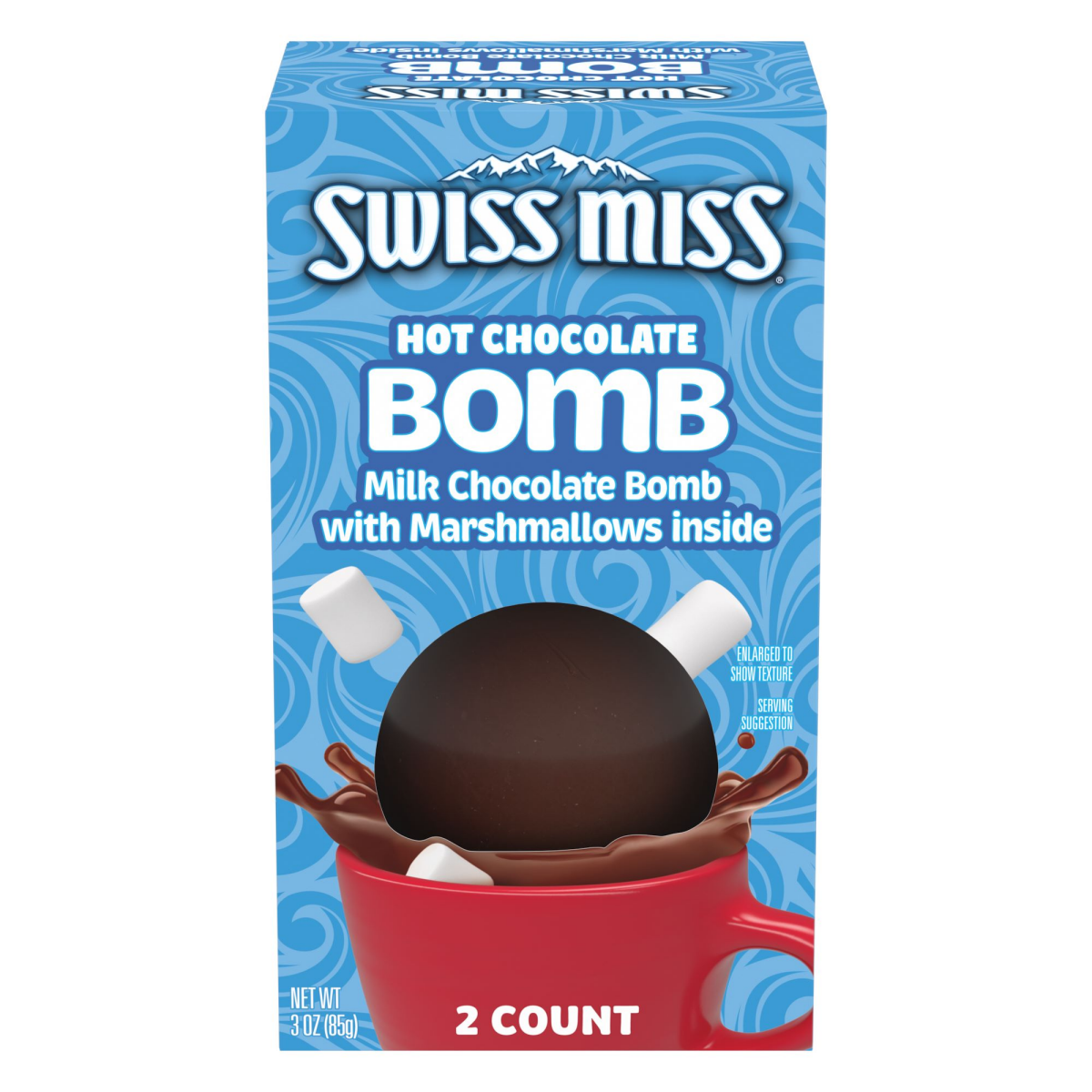 slide 1 of 9, Swiss Miss Hot Chocolate Bomb, Milk Chocolate Bomb With Marshmallows Inside, 3 oz. 2-Count, 3 oz