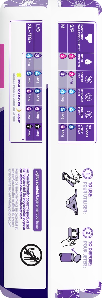 slide 2 of 5, Always Discreet Incontinence Liners, Very Light Absorbency, Long Length, 111 CT for bladder leaks, 111 ct