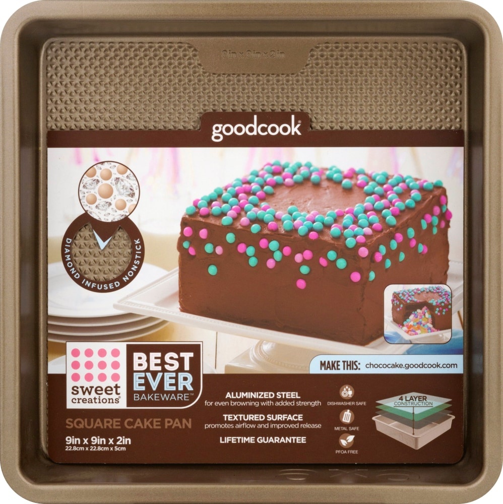 slide 1 of 1, Good Cook Cake Pan Square, 9 in