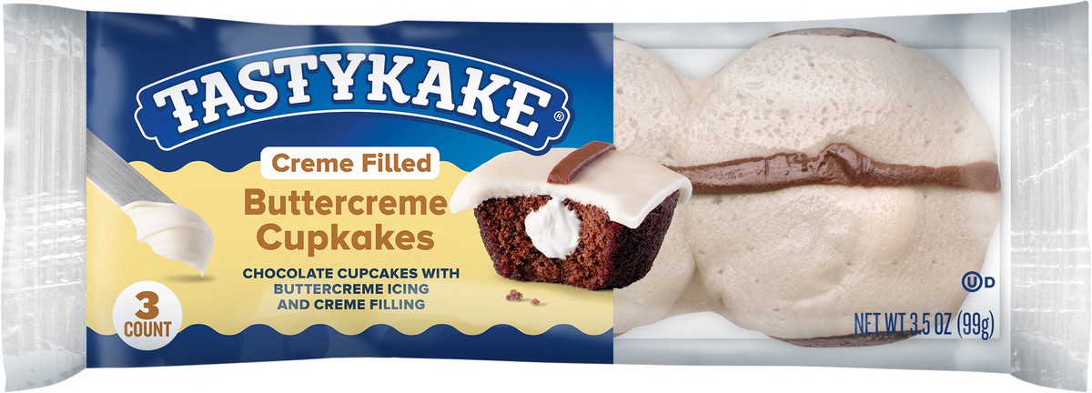 slide 3 of 11, Tastykake Buttercreme Iced Cupkakes 3.5 oz. Pack, 3 ct