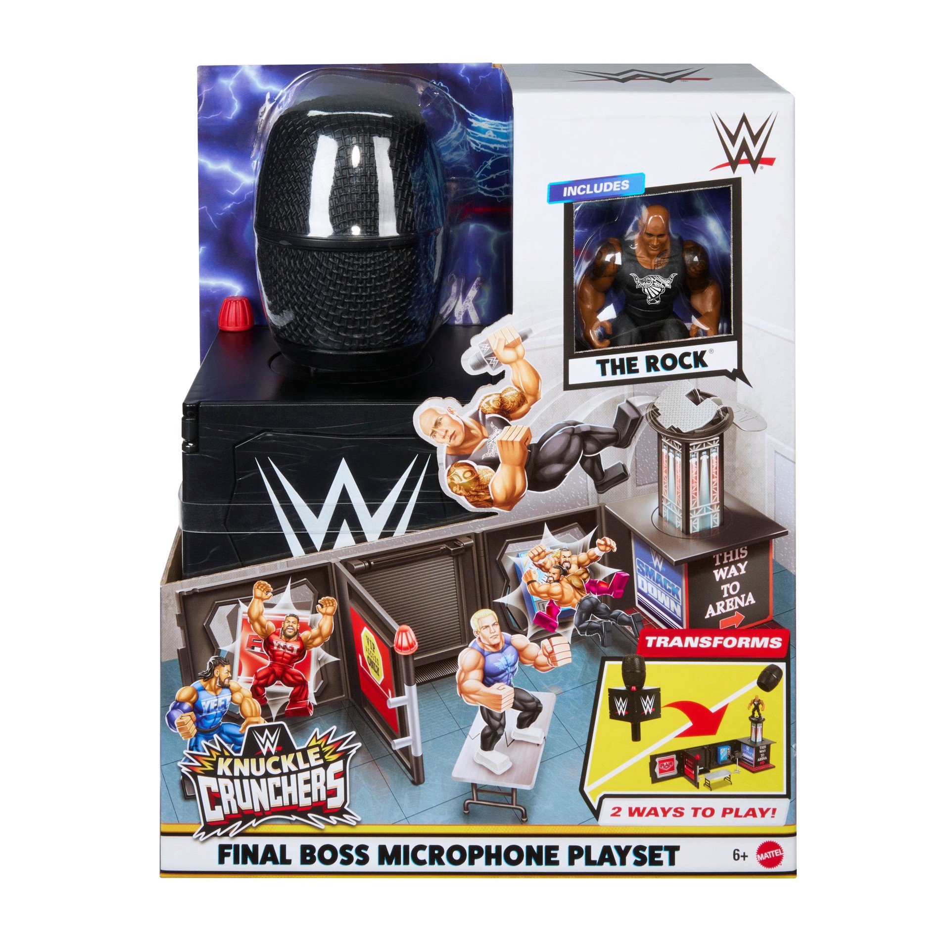 slide 1 of 1, WWE Knuckle Crunchers Final Boss Microphone Playset, 1 ct