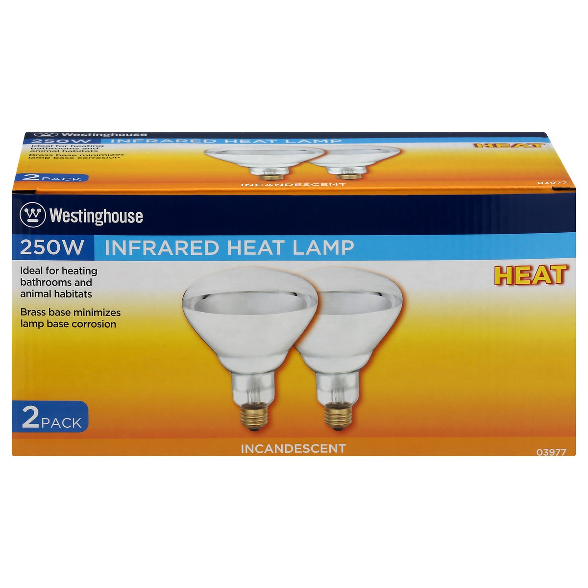 slide 2 of 4, Westinghouse 250 Watts 2 Pack Incandescent Infrared Heat Lamps 2 ea, 2 ct