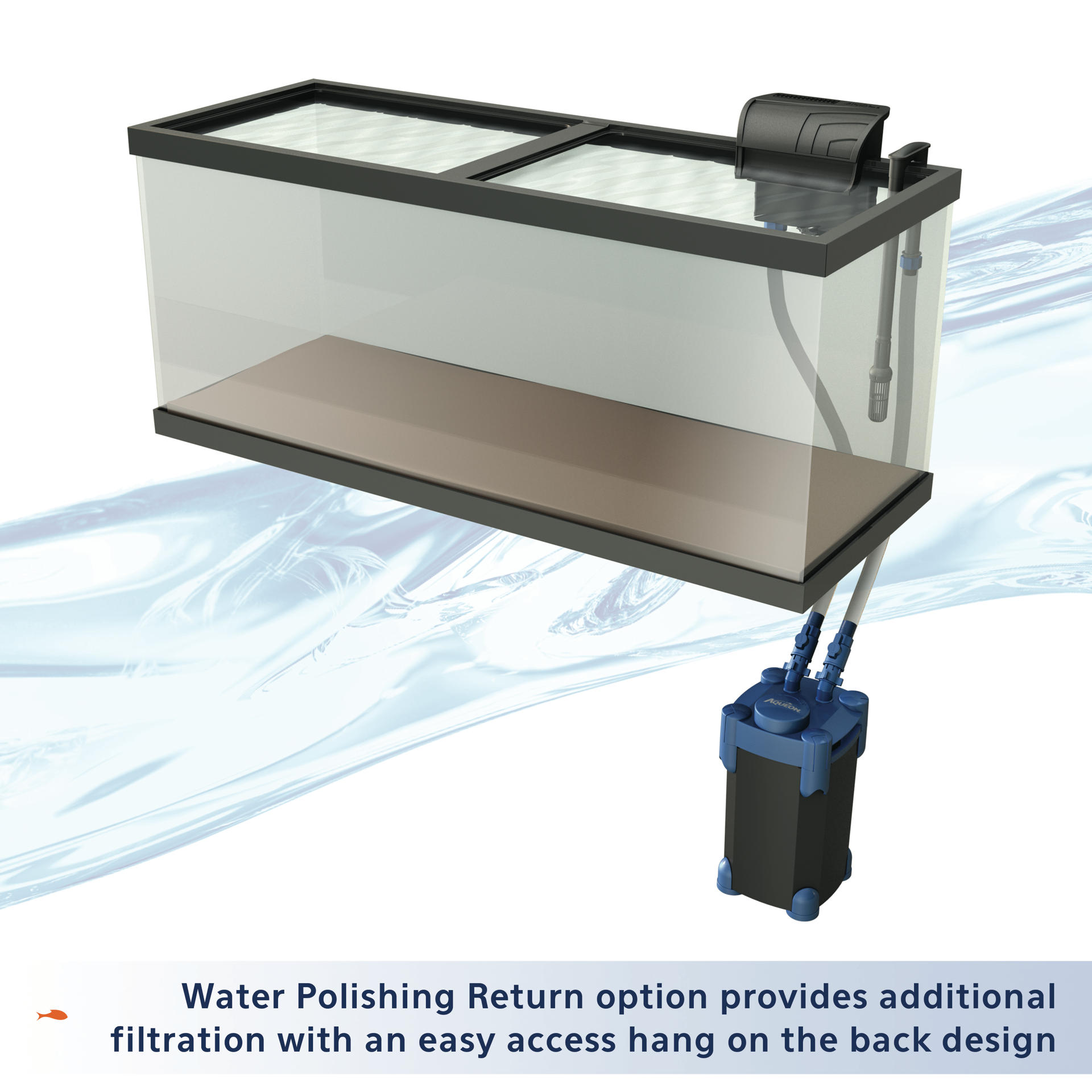 slide 6 of 9, Aqueon QuietFlow Canister Aquarium Filter up to 55 Gallons, 1 ct