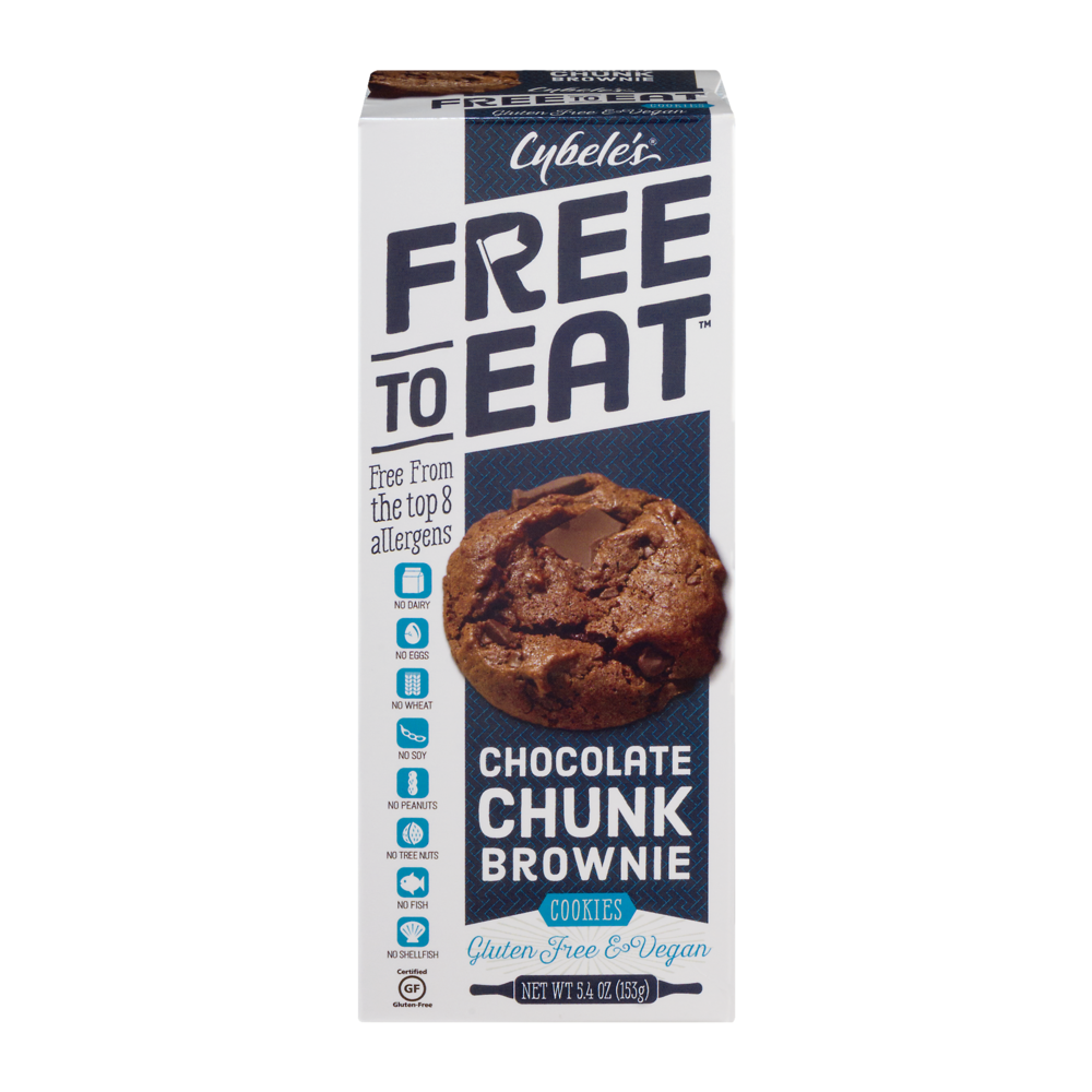 slide 1 of 1, Cybele's Free to Eat Chocolate Chunk Brownie Cookies, 5.4 oz