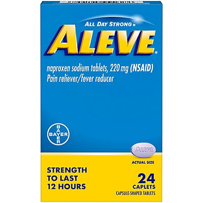slide 1 of 1, Aleve Pain Reliever/Fever Reducer Naproxen 220mg Tablets, 24 ct