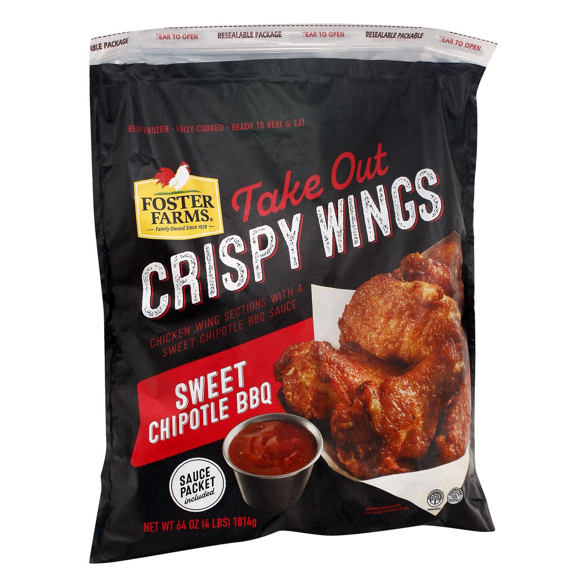 slide 2 of 13, Foster Farms Sweet Chipotle BBQ Take Out Crispy Wings - 64 oz, 