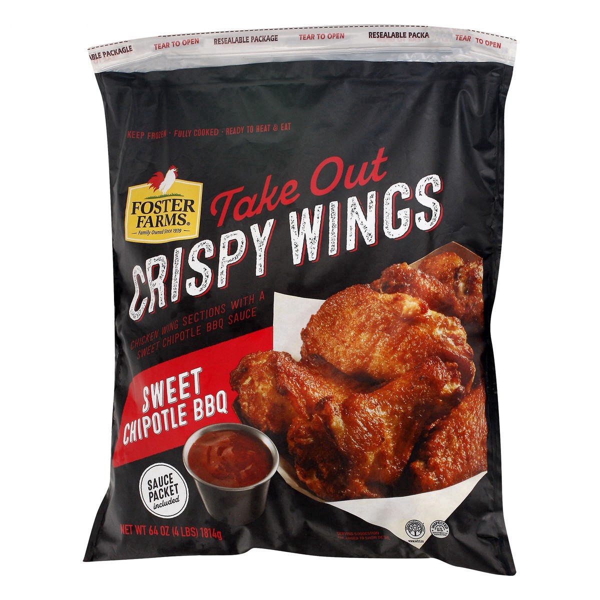 slide 3 of 13, Foster Farms Sweet Chipotle BBQ Take Out Crispy Wings - 64 oz, 