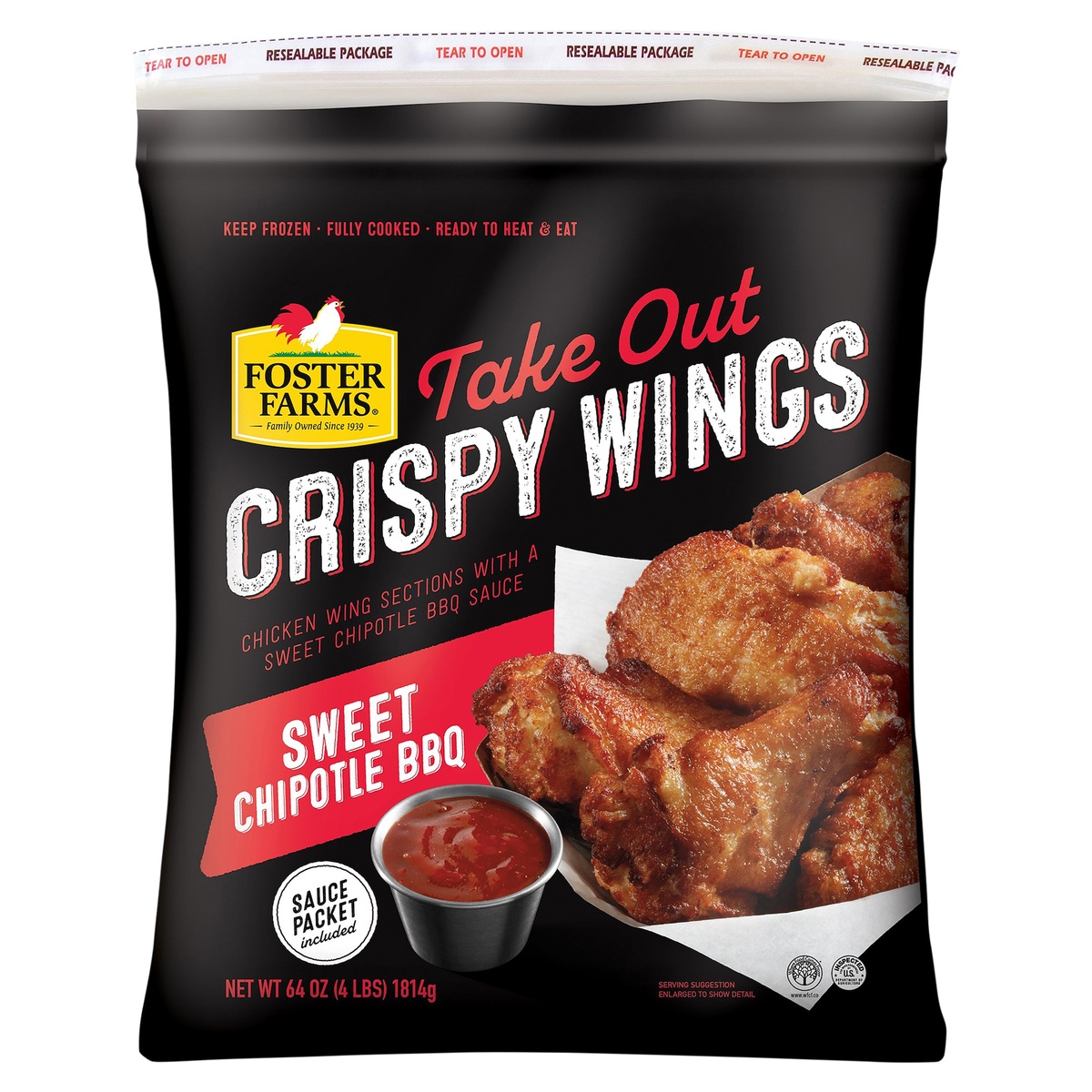 slide 6 of 6, Foster Farms Sweet Chipotle BBQ Take Out Crispy Wings, 4 lb