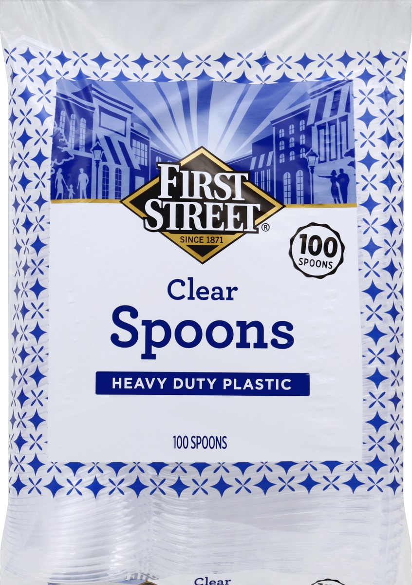 slide 2 of 6, First Street Heavy Duty Clear Spoons, 100 ct