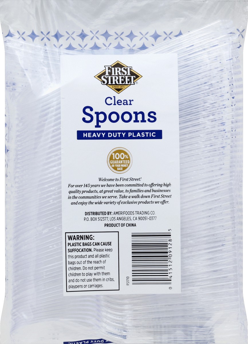 slide 6 of 6, First Street Heavy Duty Clear Spoons, 100 ct