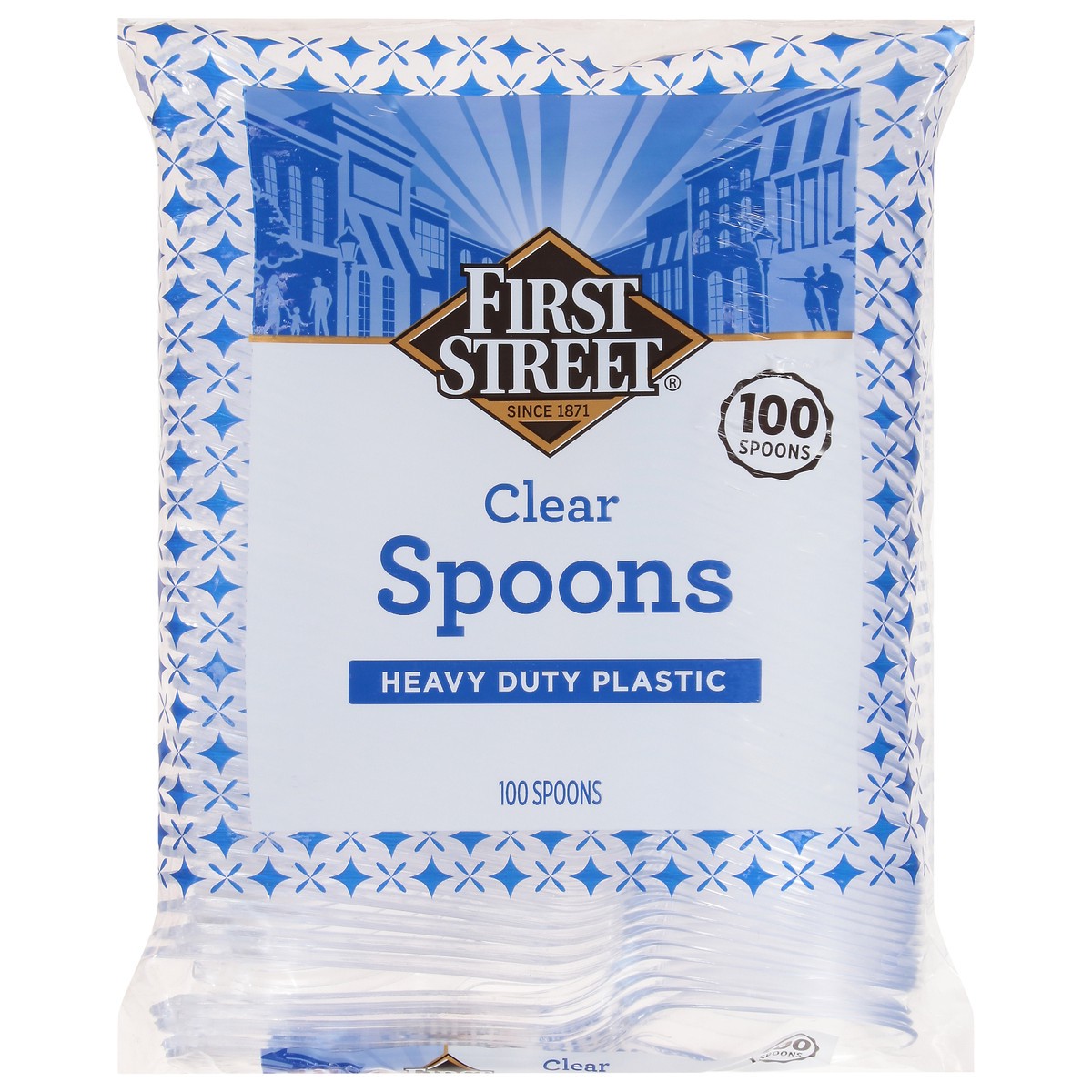 slide 1 of 6, First Street Heavy Duty Clear Spoons, 100 ct