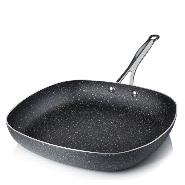 slide 1 of 1, As Seen On TV Granitestone Diamond 12" Square Non-Stick Aluminum Fry Pan, 12 in