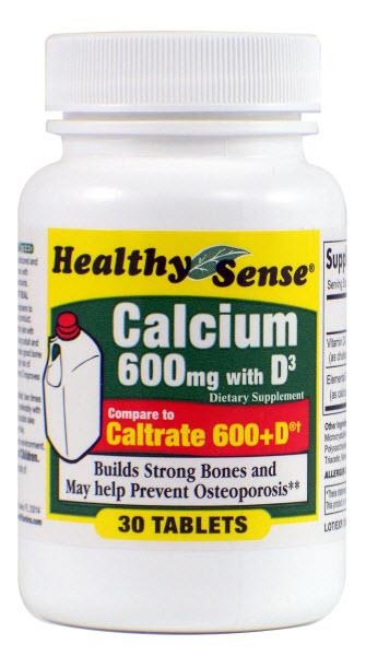 slide 1 of 1, Healthy Sense Calcium 600 mg Tablets, 30 ct