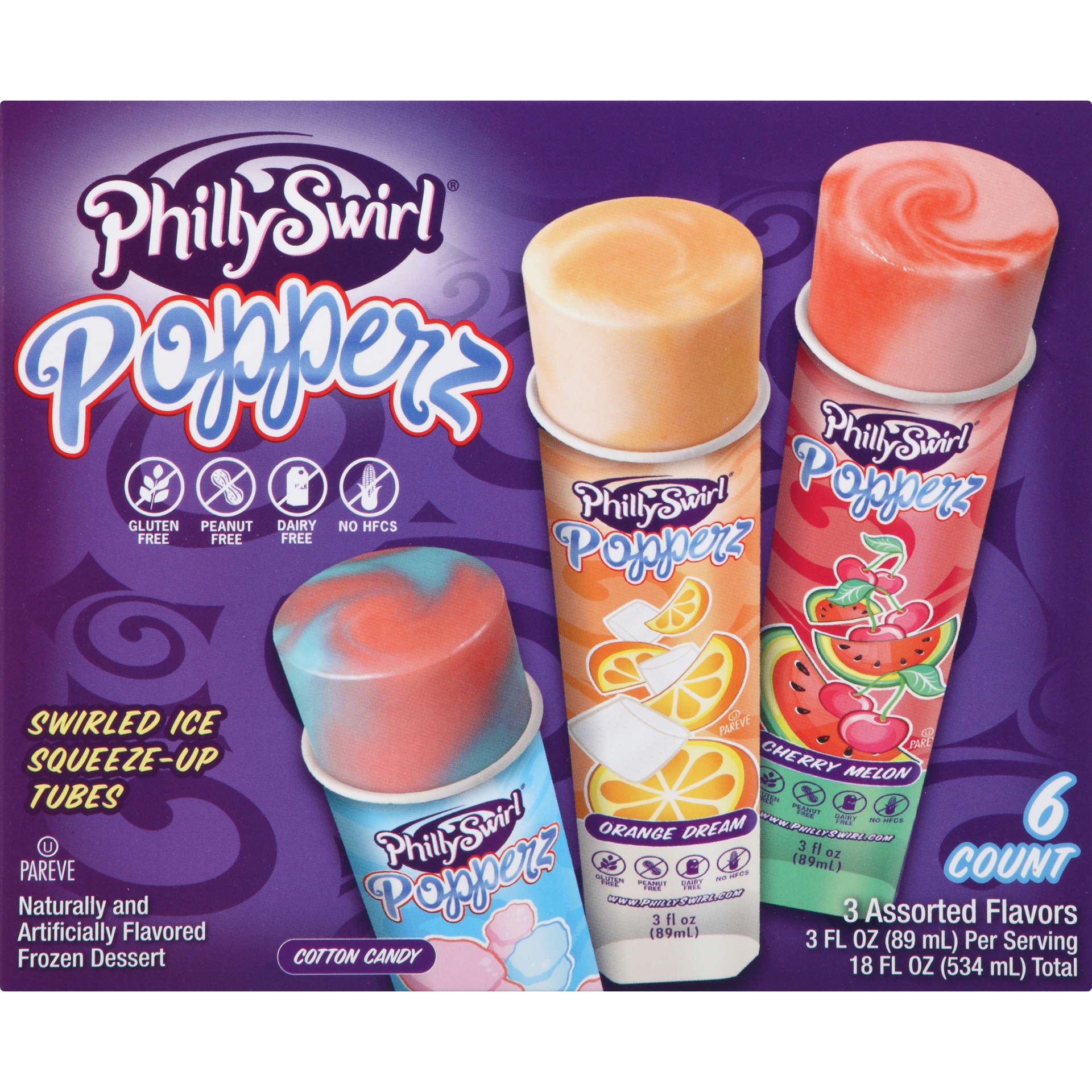 slide 6 of 8, PhillySwirl Assorted Popperz, 6 ct; 3 fl oz