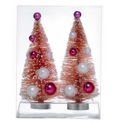 slide 1 of 2, Mini Pink & White Ornament Trees, 2ct. By Ashland, 2 ct