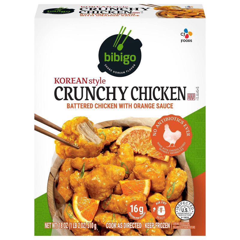 slide 1 of 1, Bibigo Korean Style Crunchy Chicken 18 oz, 18 oz