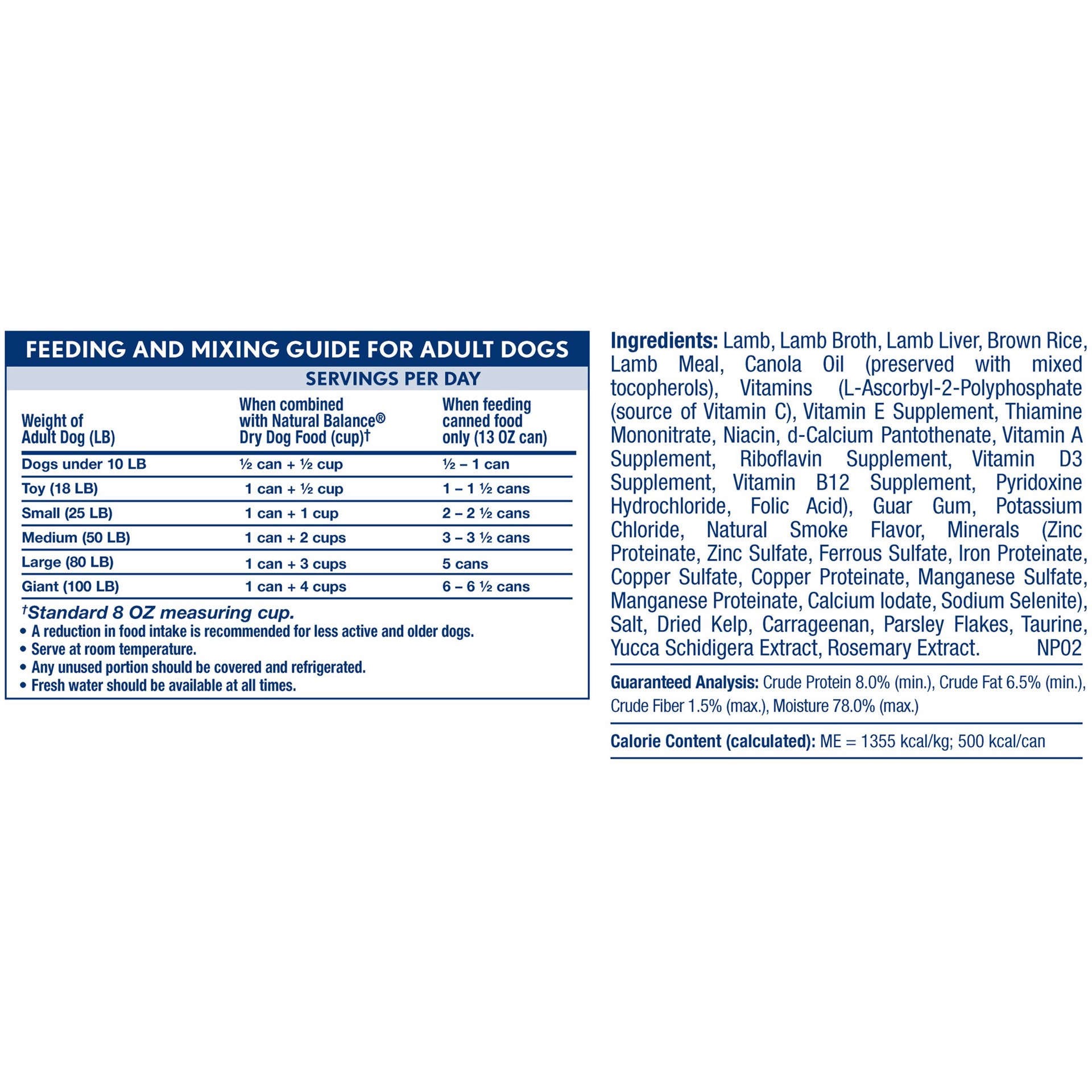 slide 2 of 2, Natural Balance L.I.D. Limited Ingredient Diets Lamb & Brown Rice Formula Wet Dog Food, 13-Ounce Can, 13 oz